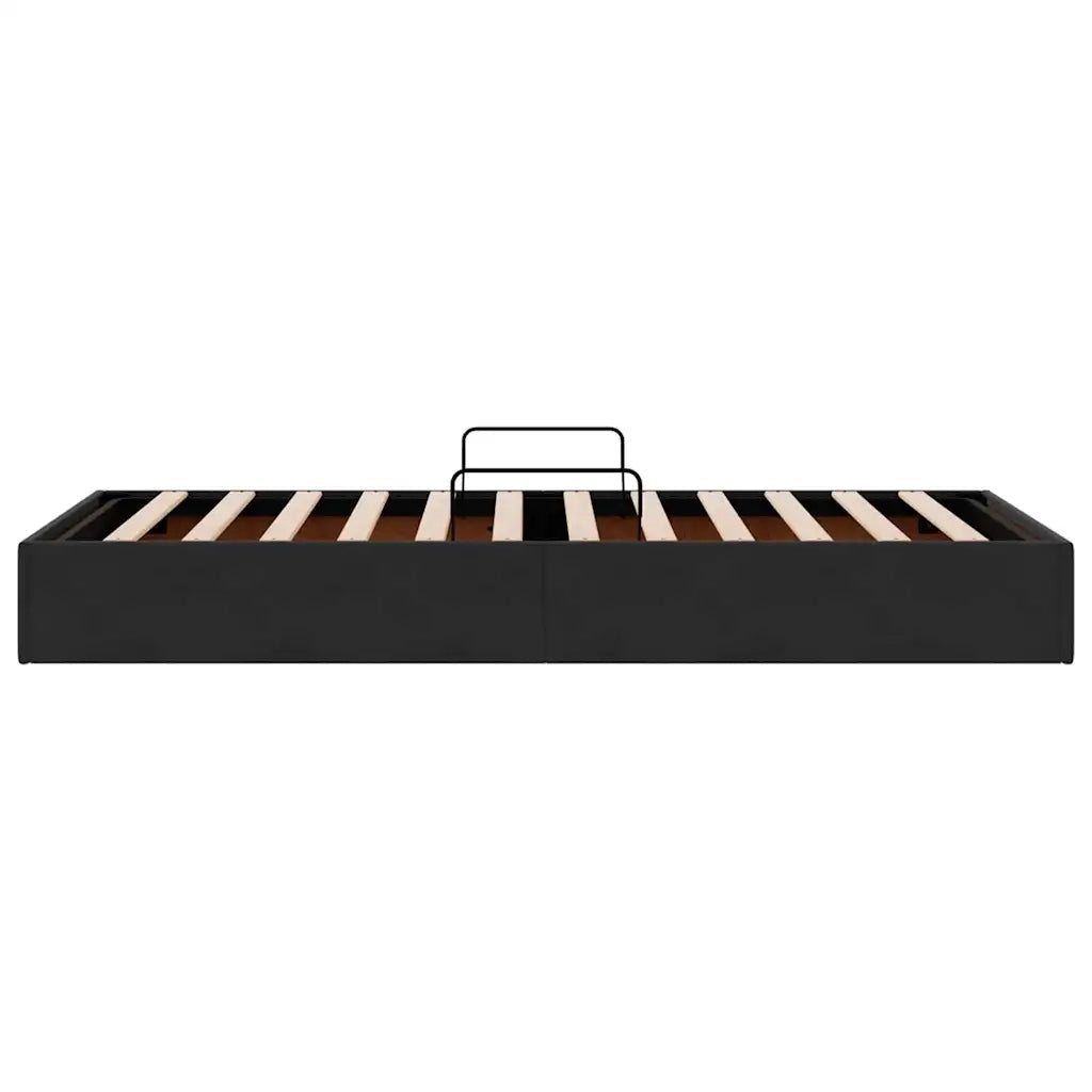 Letto con Contenitore con testiera Nero 90 x 190 cm Velluto
