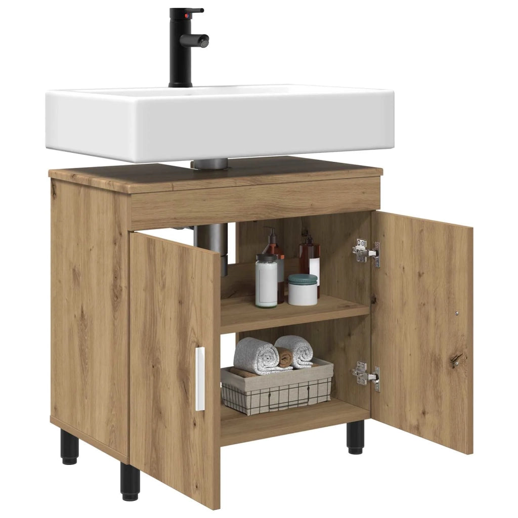 Mobiletto da bagno Rovere Artigianale 60 x 35 x 60 cm