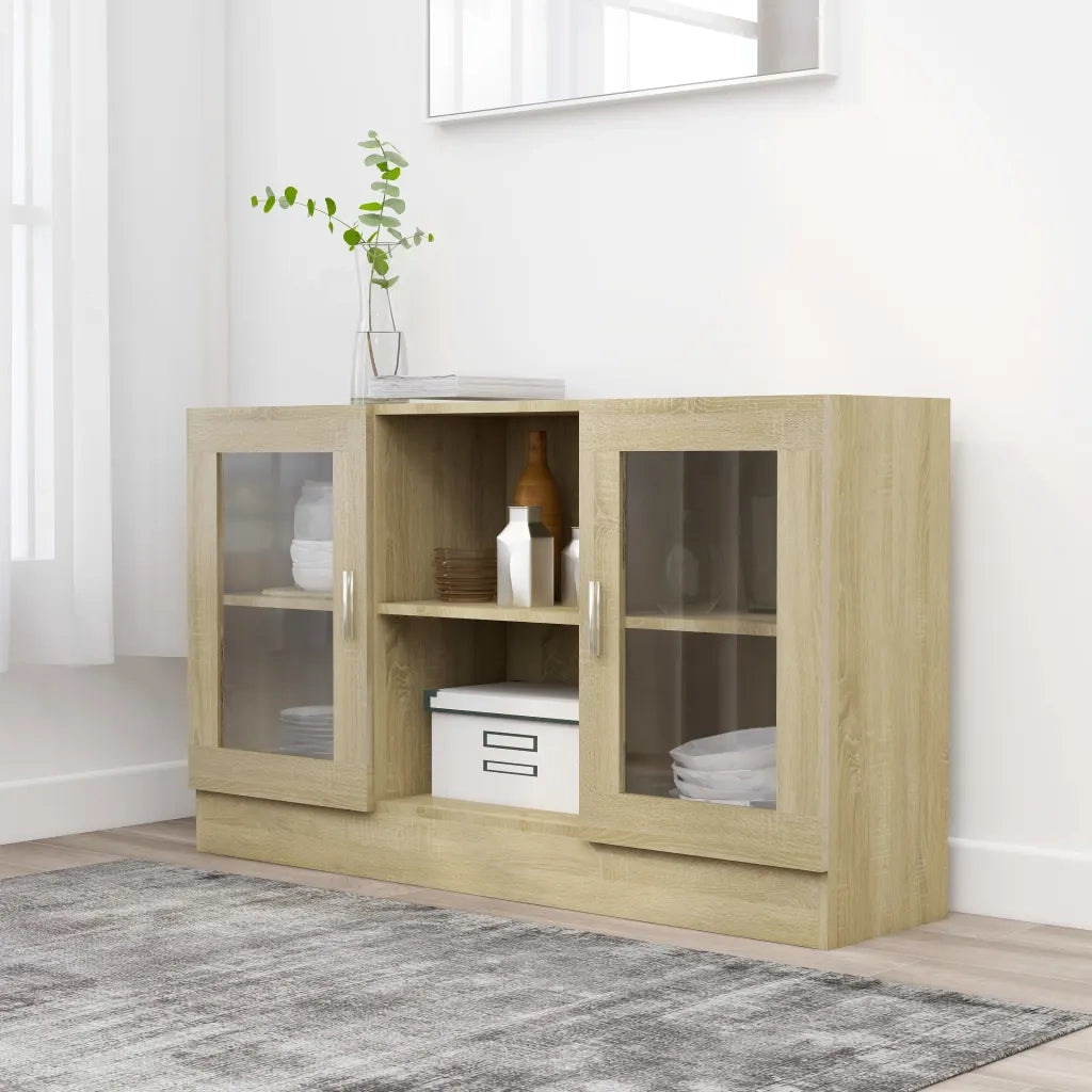 Armadietto Vetrina Rovere Sonoma 120x30,5x70 cm Multistrato CFW3214930