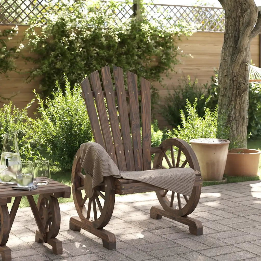Sedia da patio-Sedia da Giardino Adirondack in Legno Massello di Abete 585066
