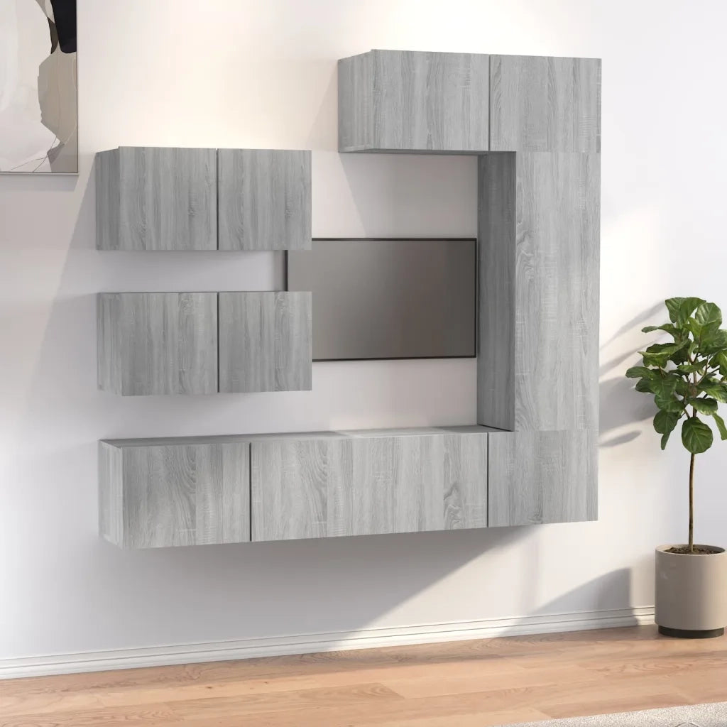 Set di Mobili Porta TV 6 pz-Credenza per TV Grigio Sonoma in Legno Multistrato 978810