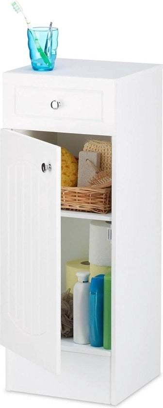 Cassa da bagno a design a lamelle con ante apribile - altezza 305 cm - larghezza 80 cm - profondità 305 cm - colore bianco