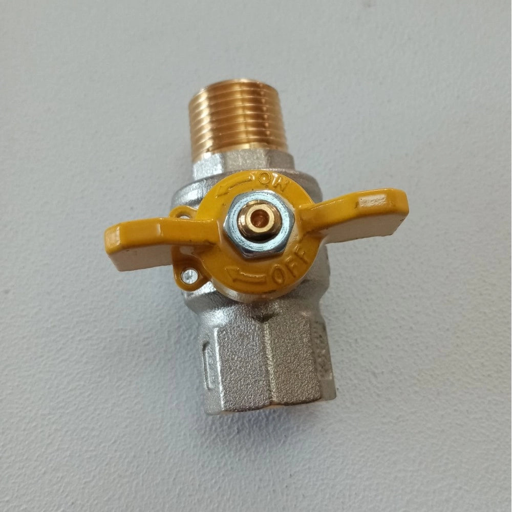 Tiemme 3/4 valvola a sfera saracinesca gas mf leva corta farfalla gialla