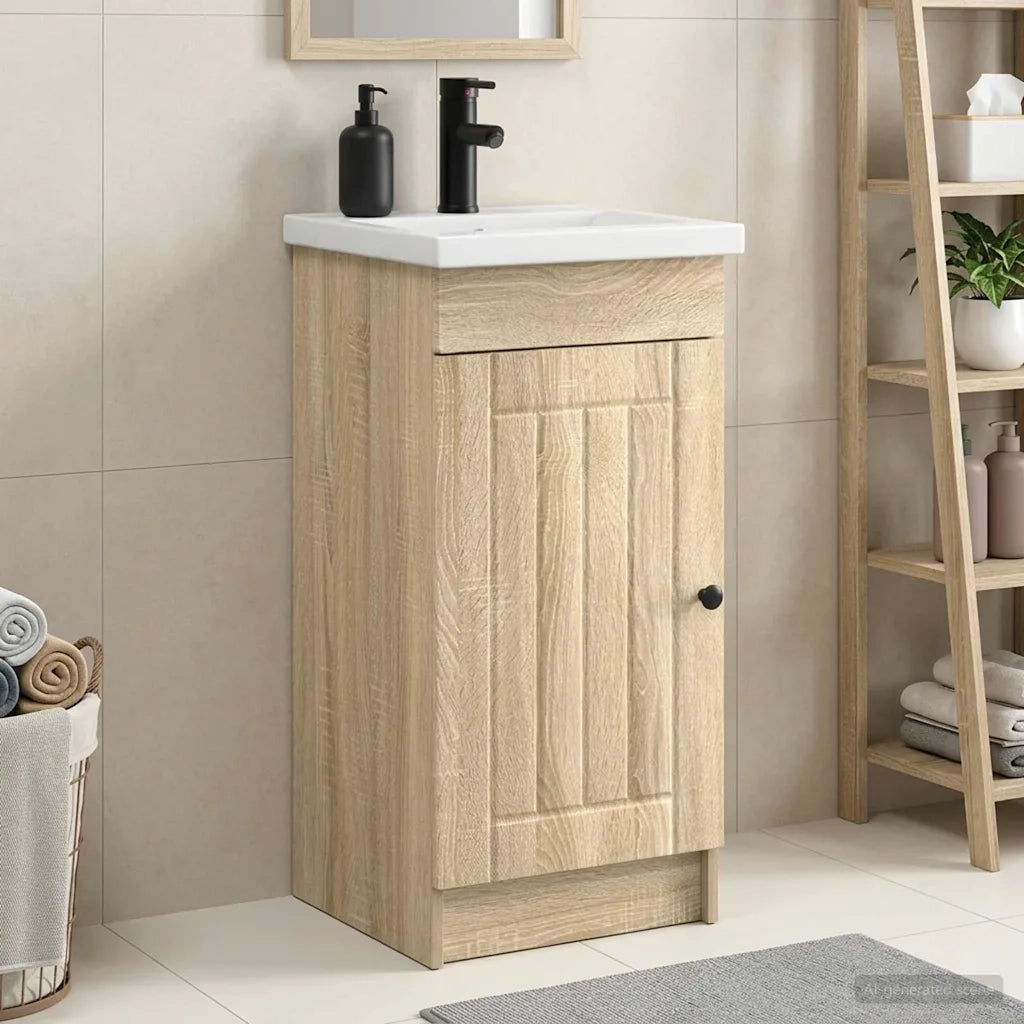 Mobile da bagno con lavabo Rovere Sonoma 42 x 40 x 84,5 cm 890026