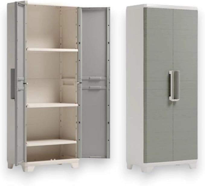 ARMADIO TUTTOPIANI WOOD KETER - PPL BEIGE 2 ANTE CM 68X39 H.CM 173