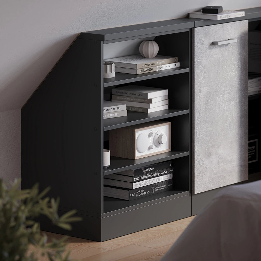 Mobile sottotetto Rion Antracite/Antracite 60 x 83.8 cm con 4 scomparti Vicco
