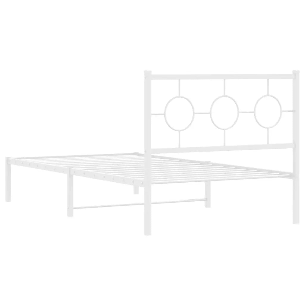 Giroletto con Testiera Metallo Bianco 100x200 cm