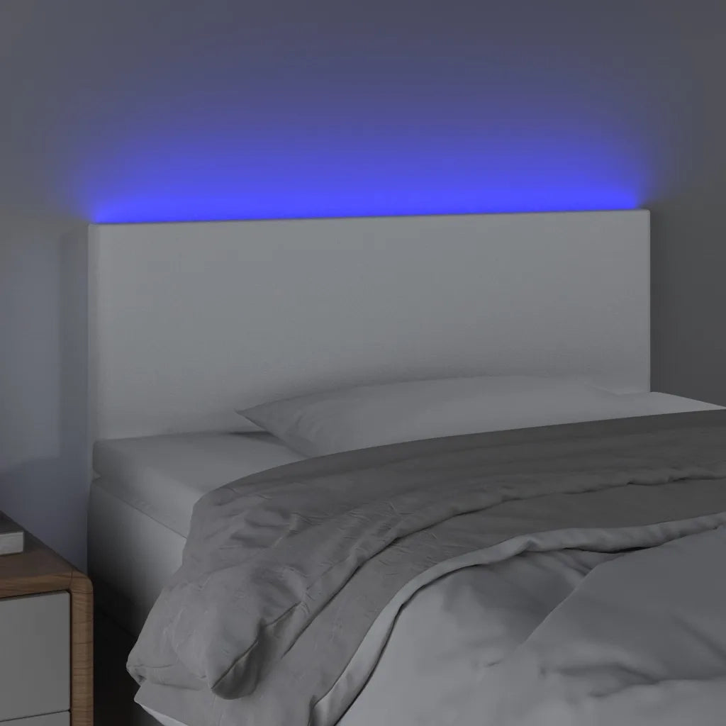 Testiera Bianca a LED-Testata-Testiera Decorativa 80x5x78/88 cm in Similpelle 381384