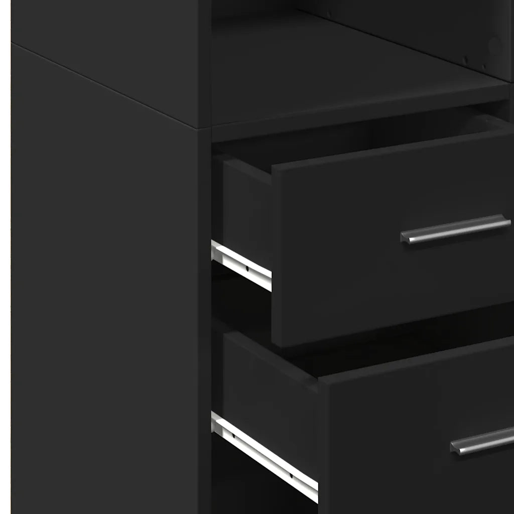 Credenza | Madia | Buffet da pranzo | Armadio da pranzo Nera 70x42,5x185 cm in Legno Multistrato