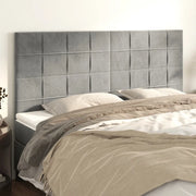 Testiera-Testata Decorativa Grigio Chiaro 160x5x118/128 cm Velluto 510049