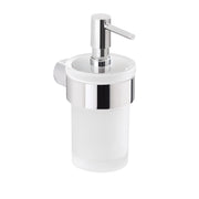 DOSA SAPONE DA PARETE IN OTTONE CROMATO E VETRO MODELLO PIRENEI - DIM. CM (LXPXH): 6,9X9,1X15,4  - CROMATO  - GDY