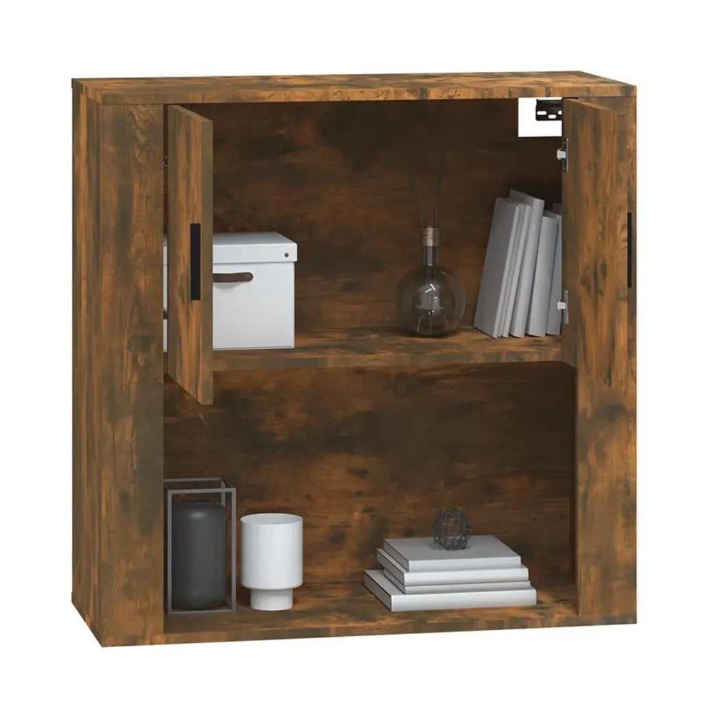 Armadietto a Muro | Mobile a Parete Rovere Fumo 80x33x80 cm in Legno Multistrato