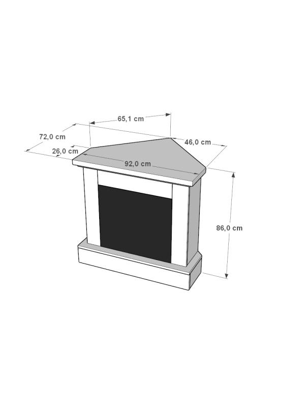 Caminetto Elettrico Angolare da pavimento A Libera Installazione 28' Nero-Rovere chiaro - YUKON