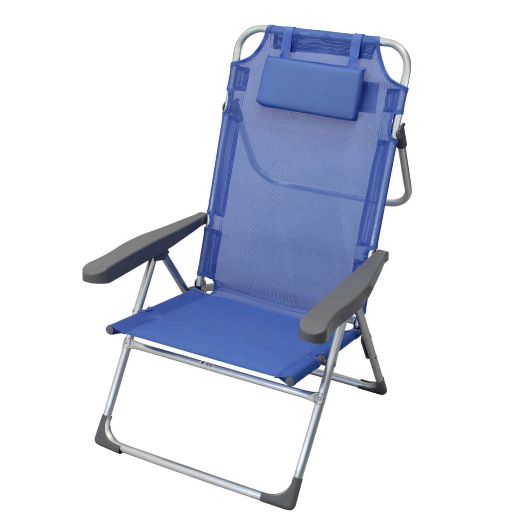 Spiaggina mare prendisole Pieghevole con cuscino in Acciaio Textilene cm 67x66x99 - DENNIS