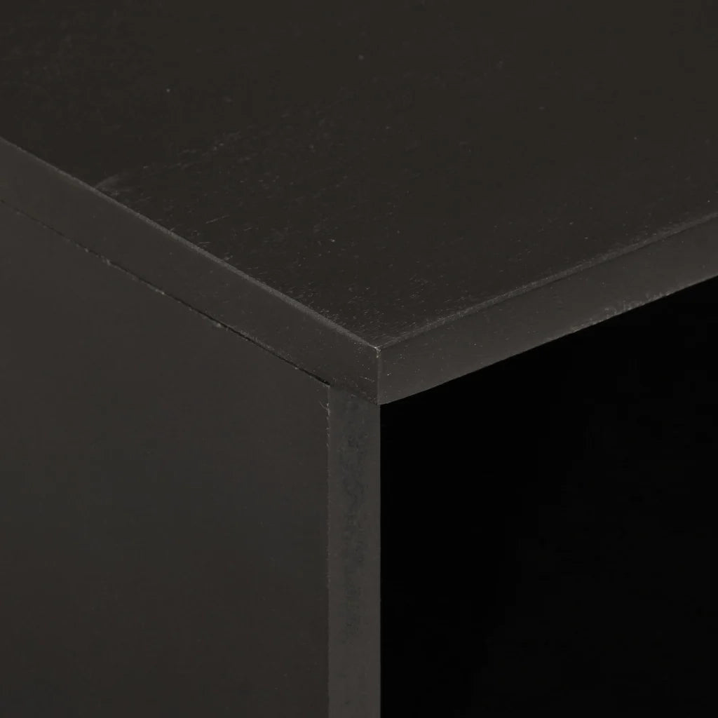 Comodini 2pz-Set di 2 Tavolino da notte Neri 40x33x46 cm in Legno Massello di Mango 791525