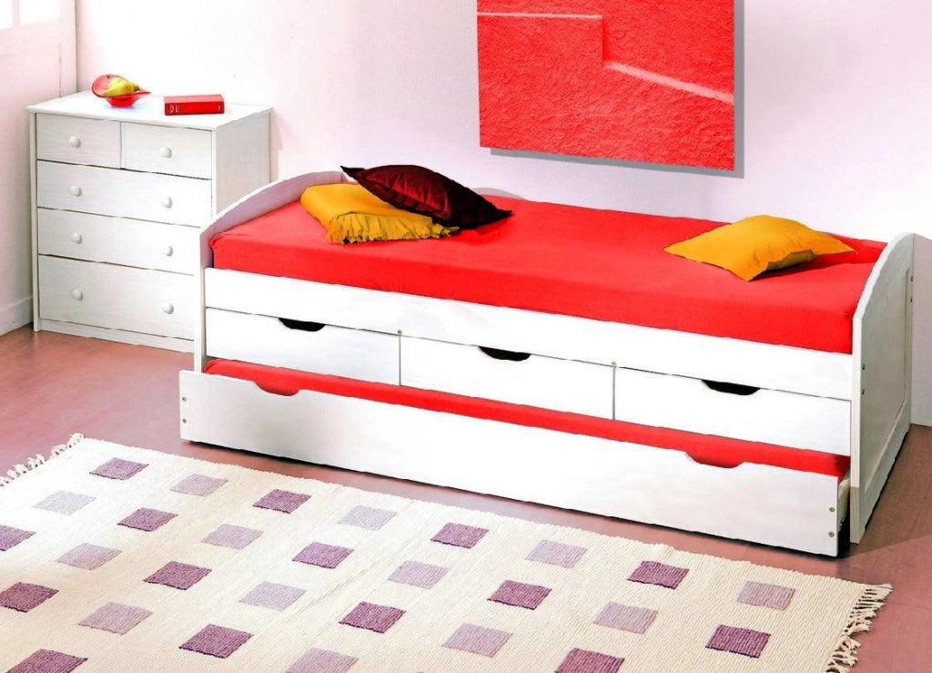 Spoltore, Letto Singolo Contenitore, Bianco