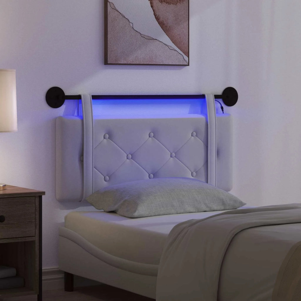 Testiera | Testata sospesa Con luce LED Bianco Similpelle
