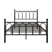 Letto una piazza e mezza 120×200 cm con testiera alta; LED; USB e presa; senza materasso; metallo; nero