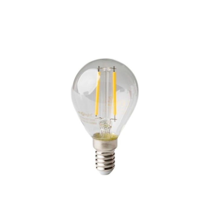 Lampadina LED Filamento Sfera E14 2W 2700K 240lm Ecolight