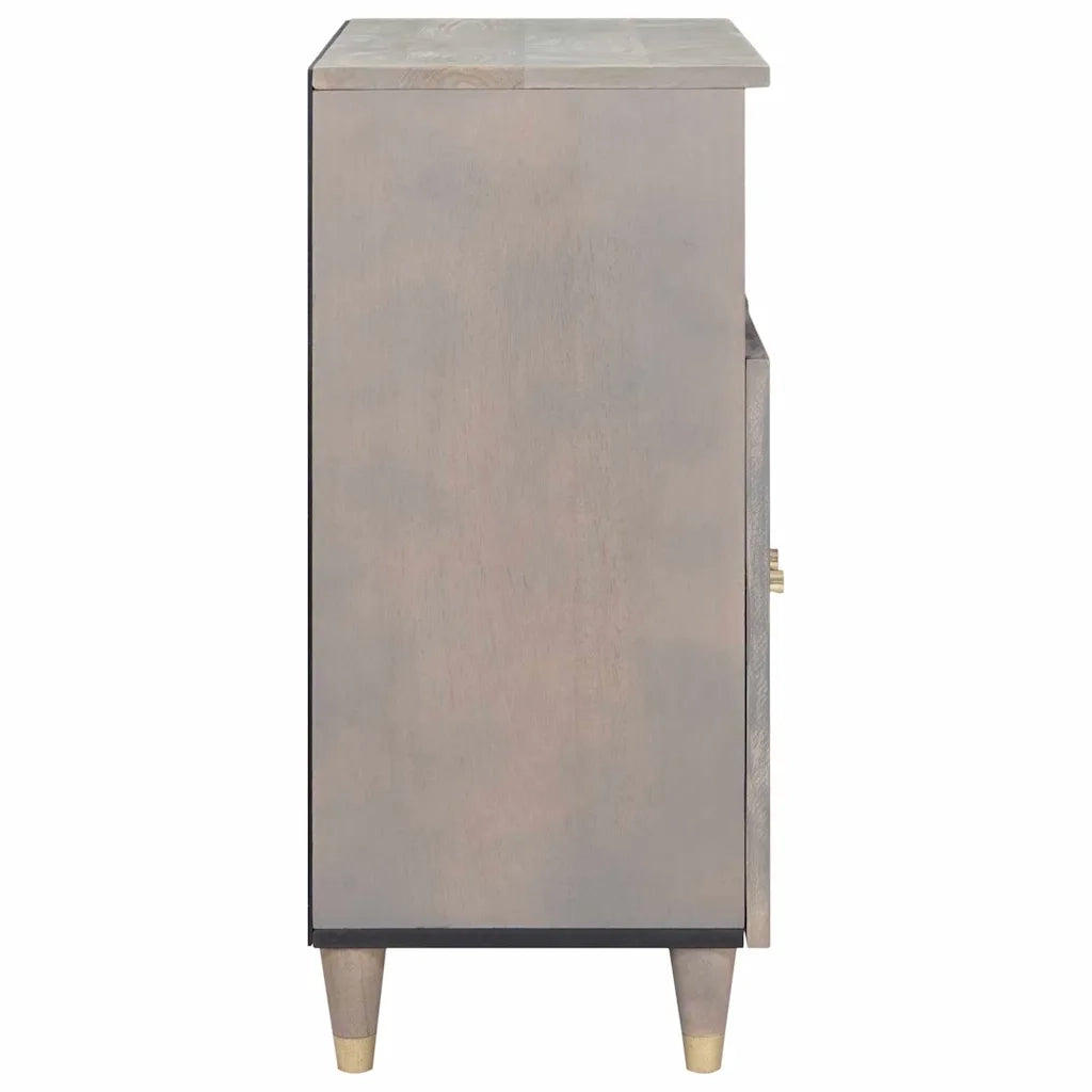Credenza Grigio e Oro 60 x 33 x 75 cm Legno di mango massello 4018797