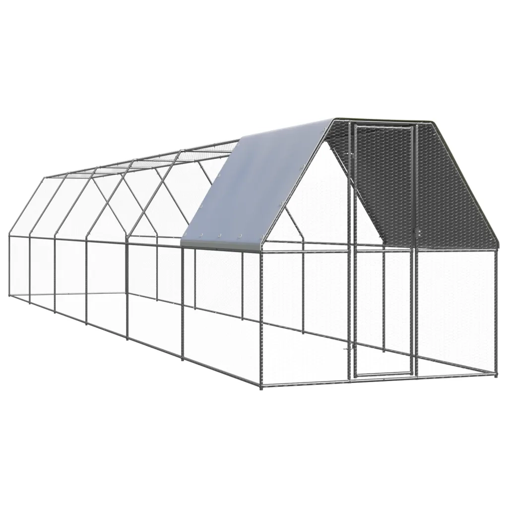 Gabbia per Polli da Esterno 2x12x2 m in Acciaio Zincato cod mxl 53278