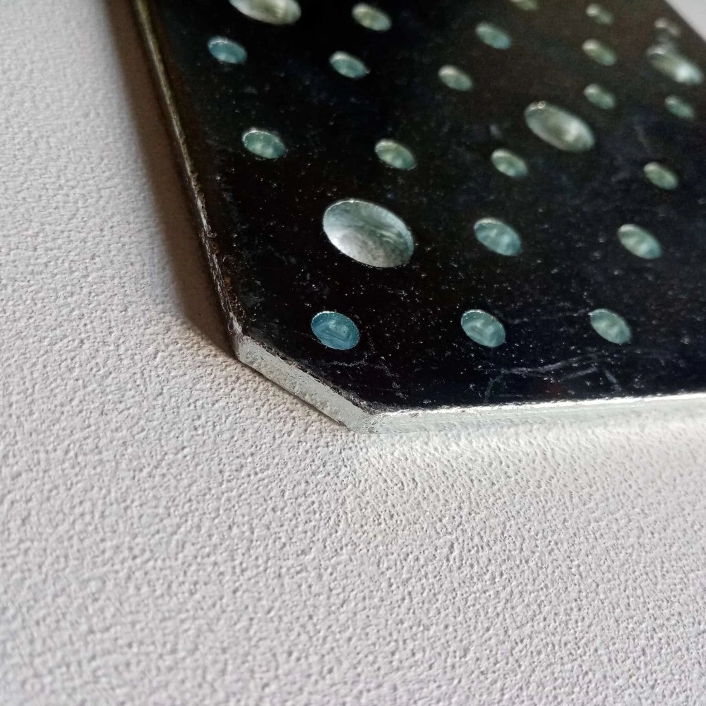 Piastra 4x120x400mm super pesante diritta con angoli smussati zincata bianca