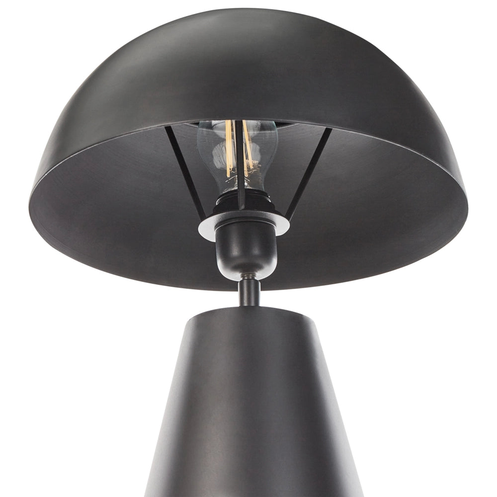 Lampada da tavolo in metallo con paralume in legno dalla forma irregolare nero stile moderno soggiorno camera da letto