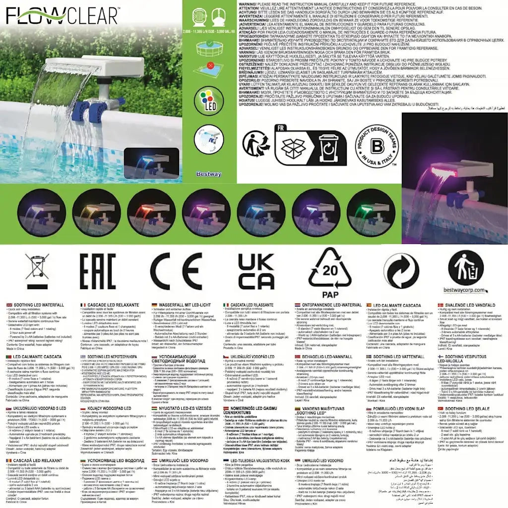 Bestway Cascata Rilassante con LED Flowclear 3202582