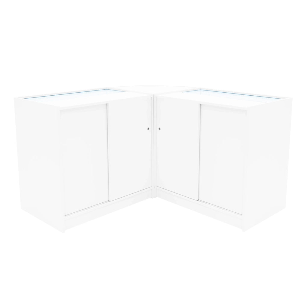 Set Bancone Bianco Hera LED K900 C900 CM60 con Serratura e Vetrina Espositiva