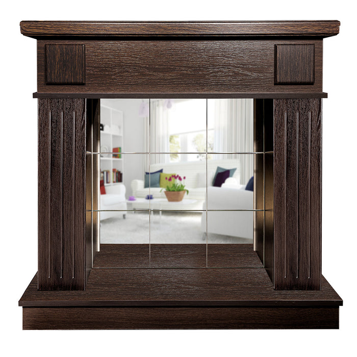 Camino Decorativo da Pavimento 99,7x103,4x27 cm con Specchio  Marina Plus Bianco