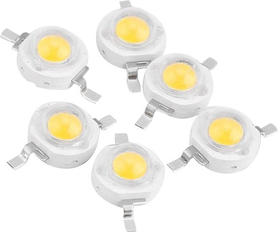 Componenti LED ad alta potenza 1W - componenti per fonti di luce per armature di illuminazione - accessori DIY - diodo LED SMD emettente luce - bianco caldo.