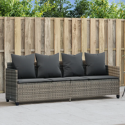 Lettino Prendisole con Cuscini GrigioÂ in Polyrattan