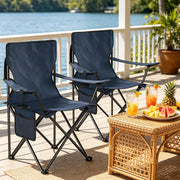 SEDIA DA CAMPEGGIO PIEGHEVOLE Set da 2 pezzi 47x76x80,5 cm Blu navy