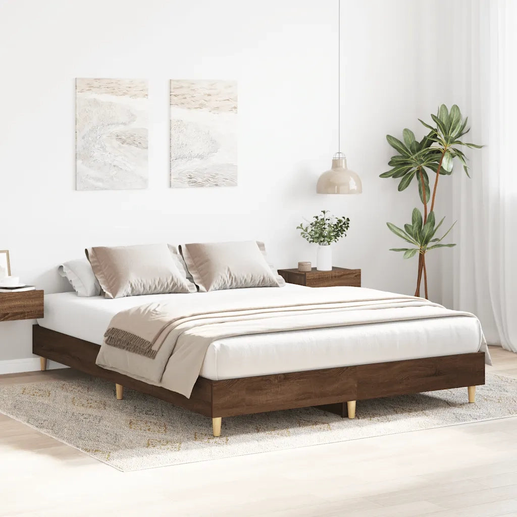 Giroletto senza Materasso Rovere Marrone 140x200 cm Truciolato