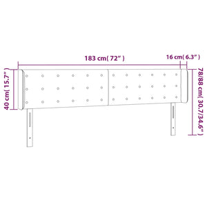 Testiera ad Orecchio Blu 183x16x78/88 cm in Tessuto 3119222