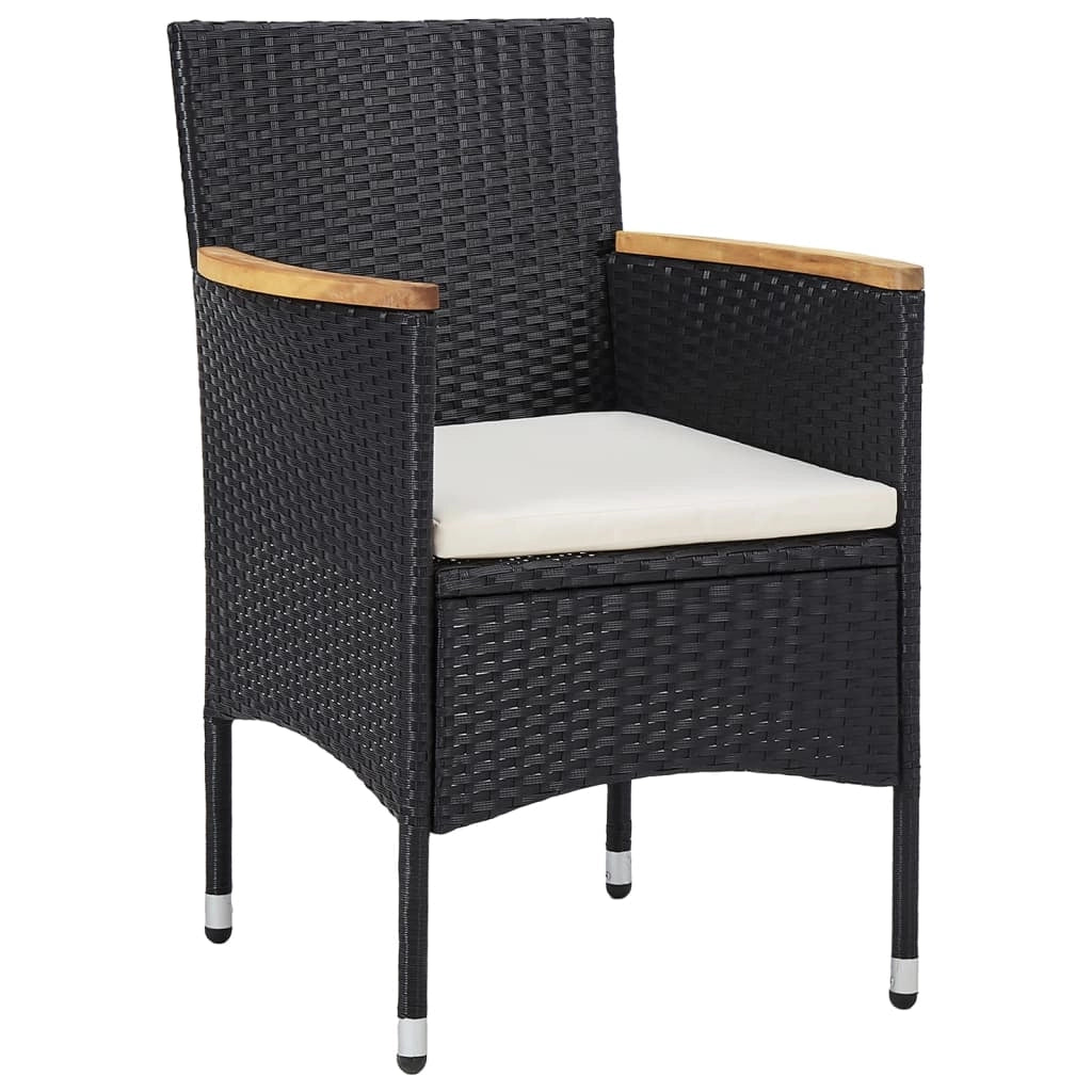 Set da pranzo da giardino per esterni 7 pezzi in resina di vimini nera 02_0014057