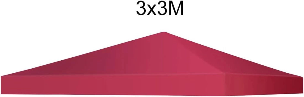 Tetto di Ricambio, per Gazebo Giardino di 3 x 3 M, Doppio/Singolo Strato, in Tessuto Poliestere, per Cortile/Spiaggia/Parco, 3 Colori e 2 Stili