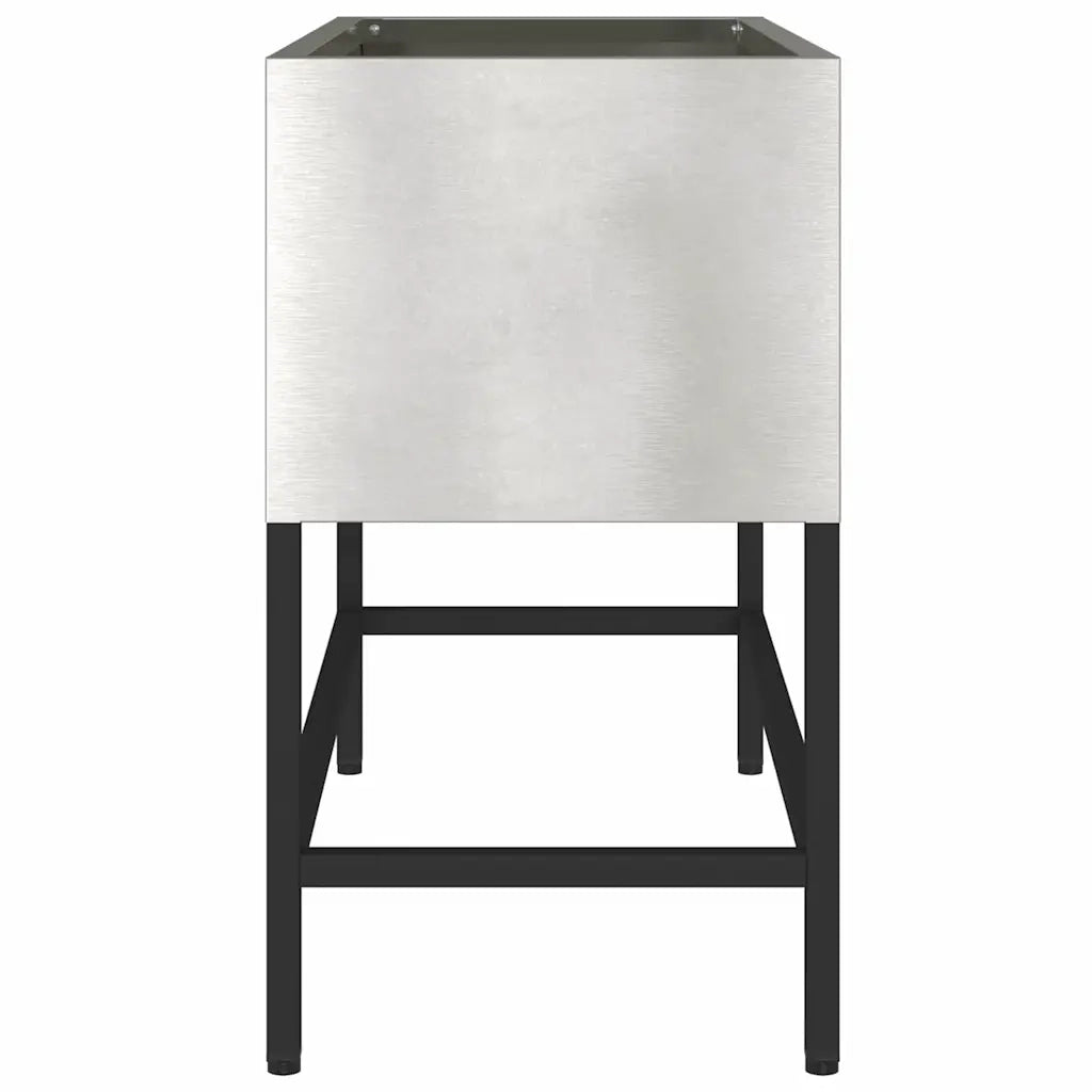 Fioriere | Cassetta per fiori | Vaso da Giardino Rialzato Argento 60 x 26 x 45 cm