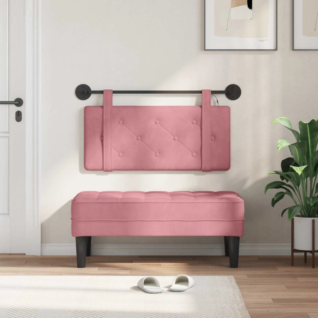 Testiera | Testata sospesa Con luce LED Rosa Velluto