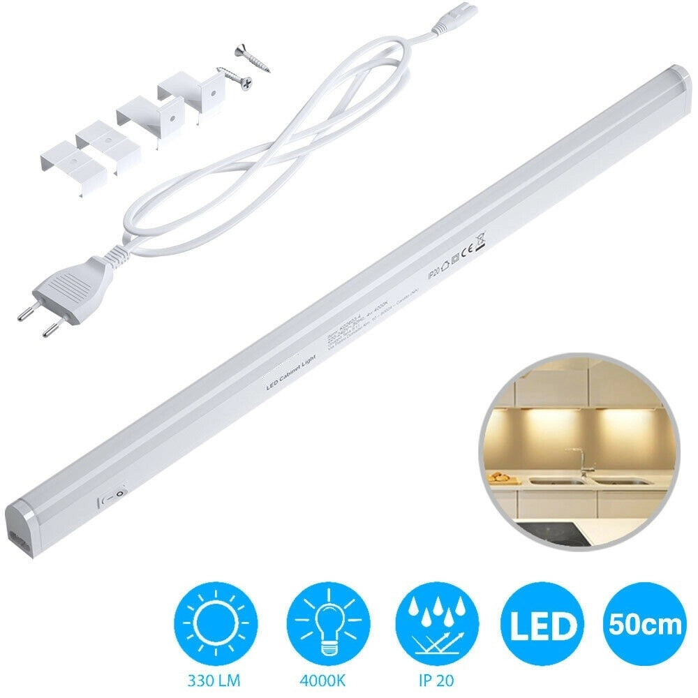 Trade Shop - Lampada Luce Sottopensile 50cm Mobili Cucina Armadio Barra Led 750lm Bianco - -bianco Freddo      -
