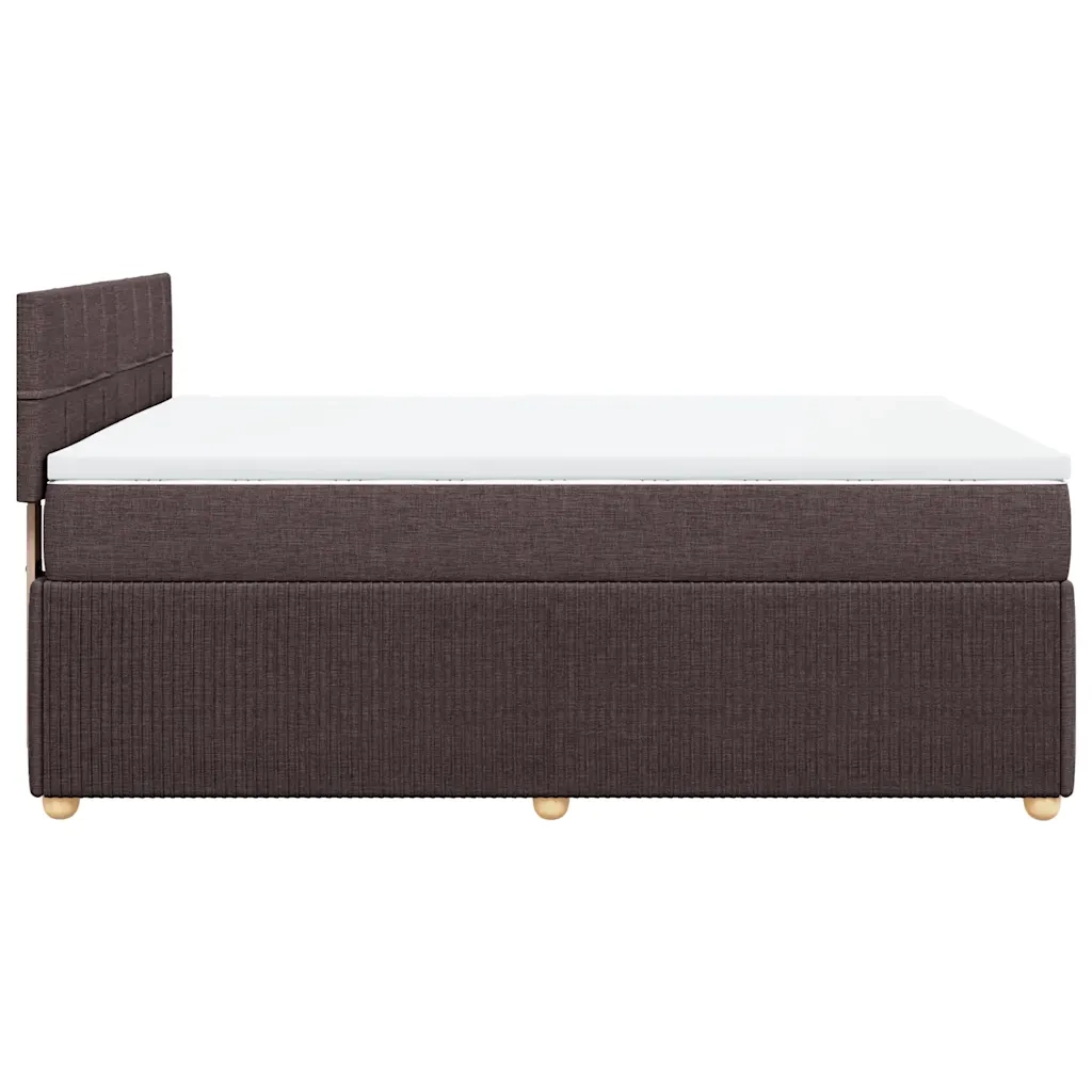 vidaXL Giroletto a Molle con Materasso Marrone Scuro 140x190cm Tessuto