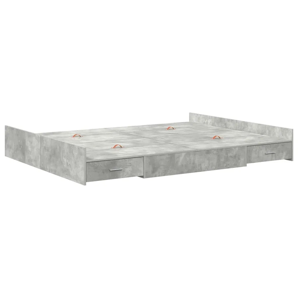 Struttura letto con contenitore Grigio cemento 140 x 200 cm 3335296