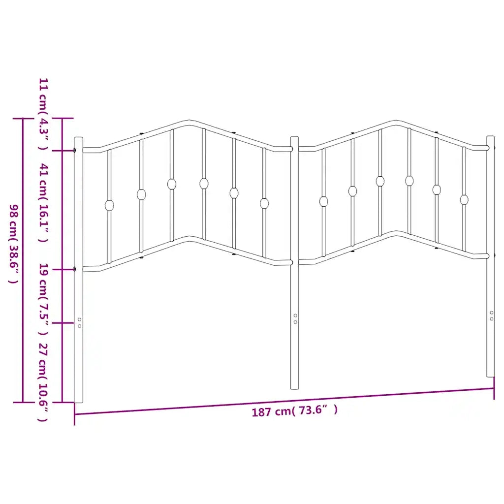 Testiera di Ricambio in Metallo Bianco 180 cm 373874