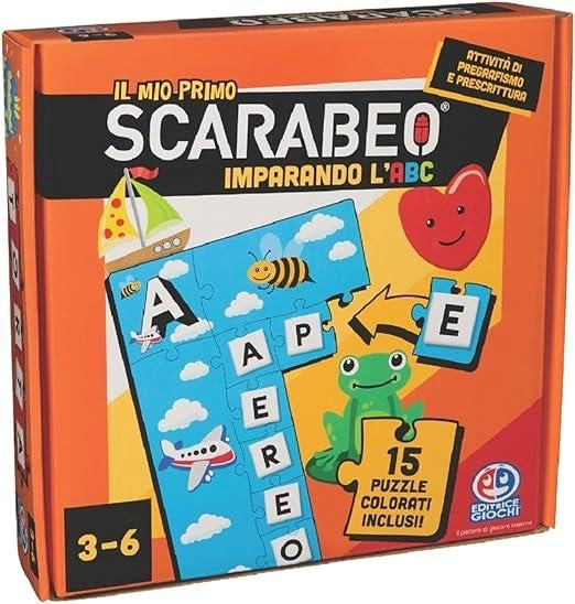 l Mio Primo Scarabeo Puzzle, Imparando l`ABC, Gioco per Apprendimento di Lettere e Parole,Spin Master Editrice Giochi,Et