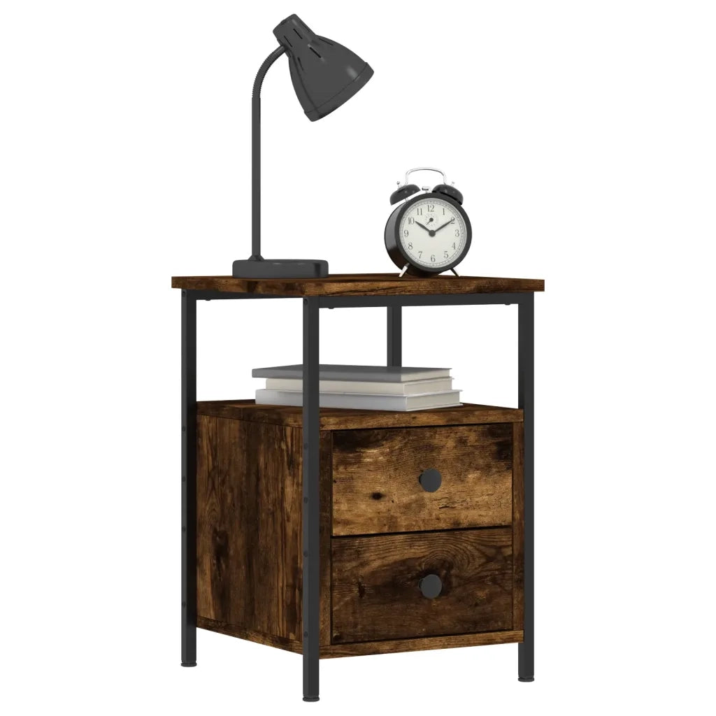 Comodino Rovere Fumo 34x35,5x50 cm in Legno Multistratocod mxl 126301