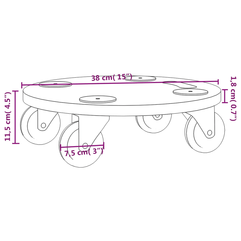 Pedane 2 pz Rotonde in Legno Multistrato CFW8536662