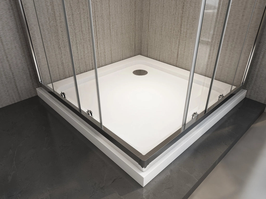 Box doccia scorrevole cristallo 6mm trasparente anticalcare h.190cm Sicena Slition Trasparente 6mm,80x80 cm