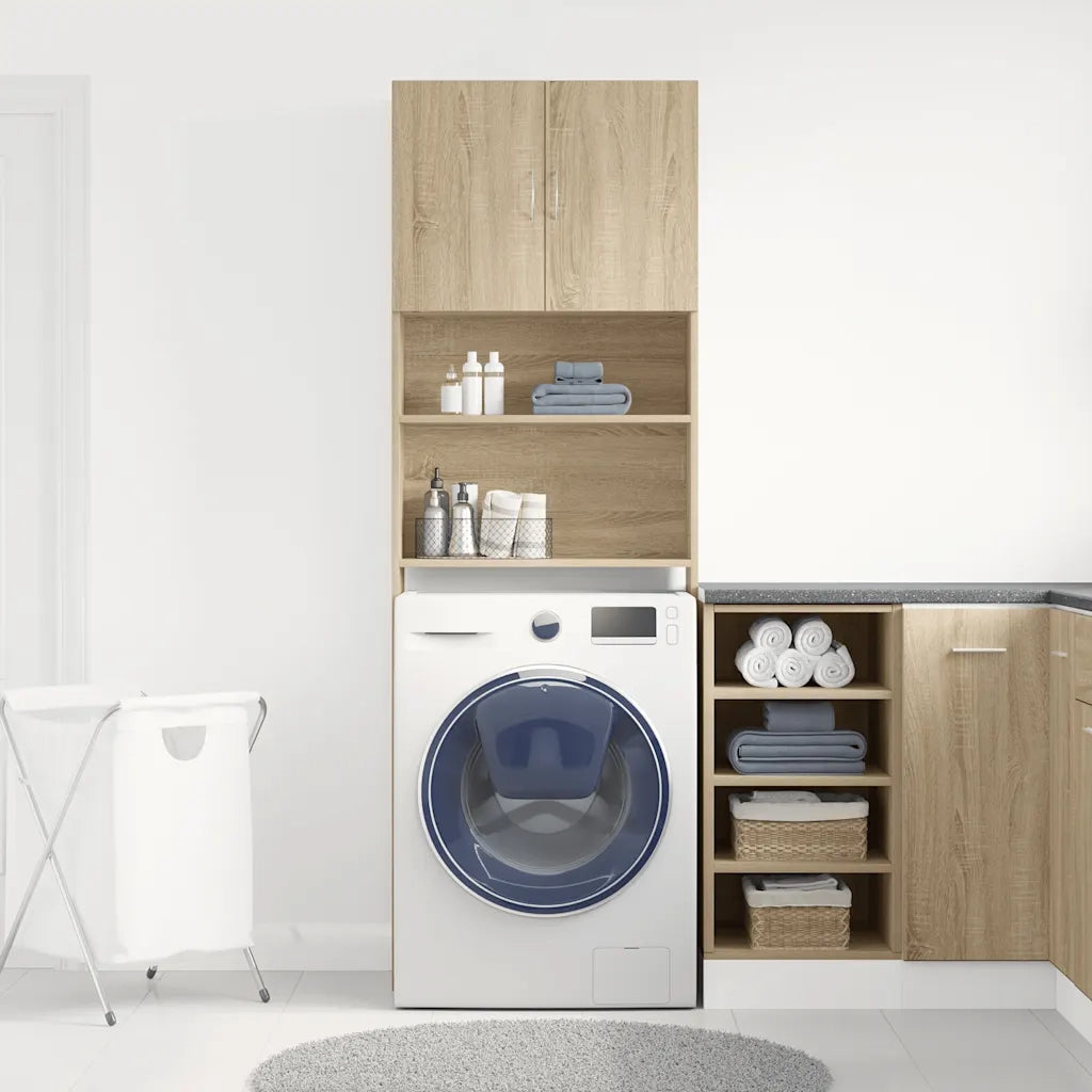 Mobile Lavatrice Rovere Sonoma 64x24x190 cm in Truciolato 859129