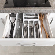 Organizzatore di carreggiamento espandibile con 6-8 contenitori per valigia - bianco/grigio - 34-585 x 415 x 5 cm.