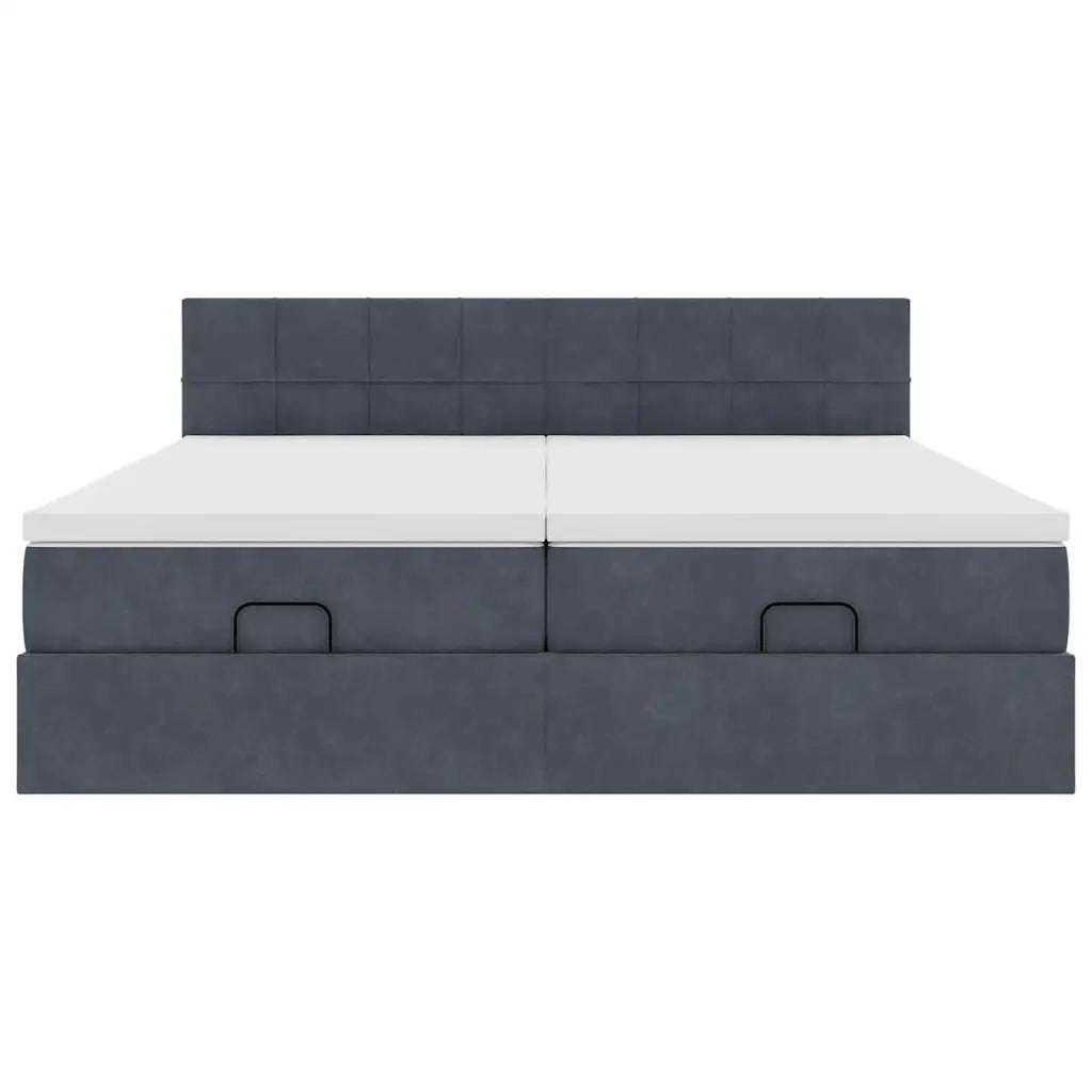 Struttura Letto Pouf con Materassi 180x200 cm Velluto 3312924